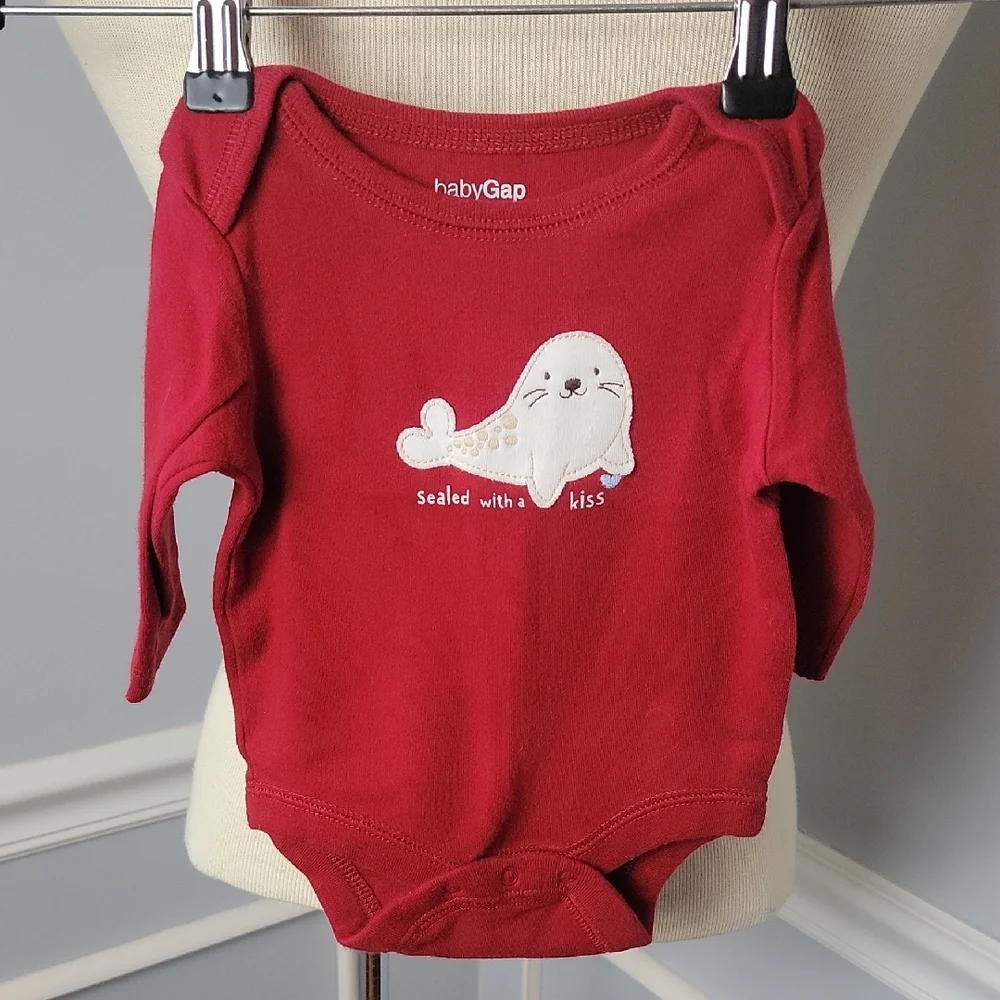 BABY GAP Bundle of 3 Baby Boy Winter Holiday Long‎ Sleeve One Piece Outfits